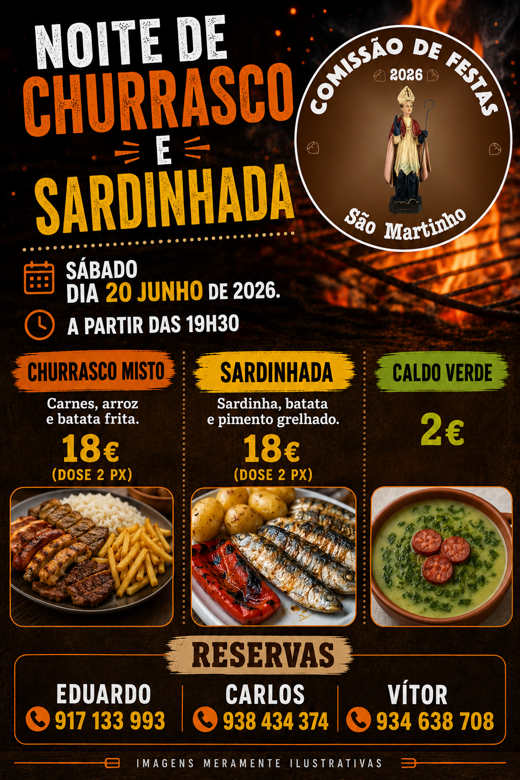 Noite de Churrasco e Sardinhada em Galegos S. Martinho